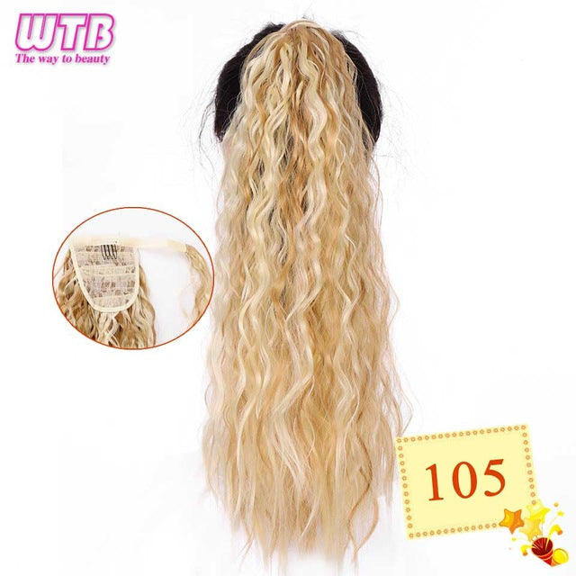 WTB 22" Long Wavy Wrap Around Clip In Ponytail Hair Extension