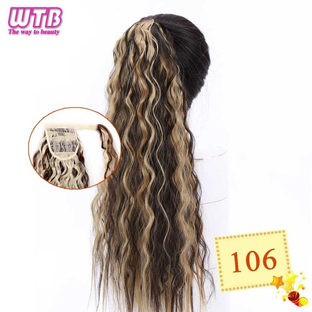 WTB 22" Long Wavy Wrap Around Clip In Ponytail Hair Extension