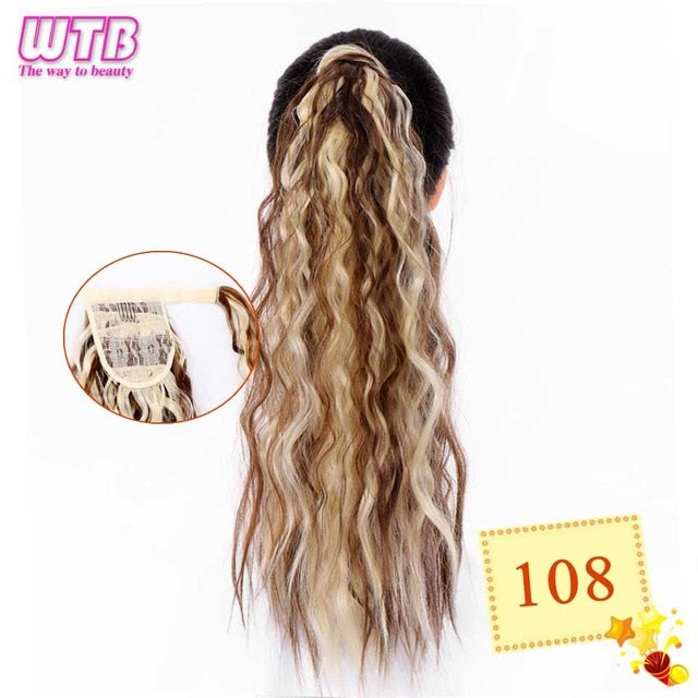 WTB 22" Long Wavy Wrap Around Clip In Ponytail Hair Extension