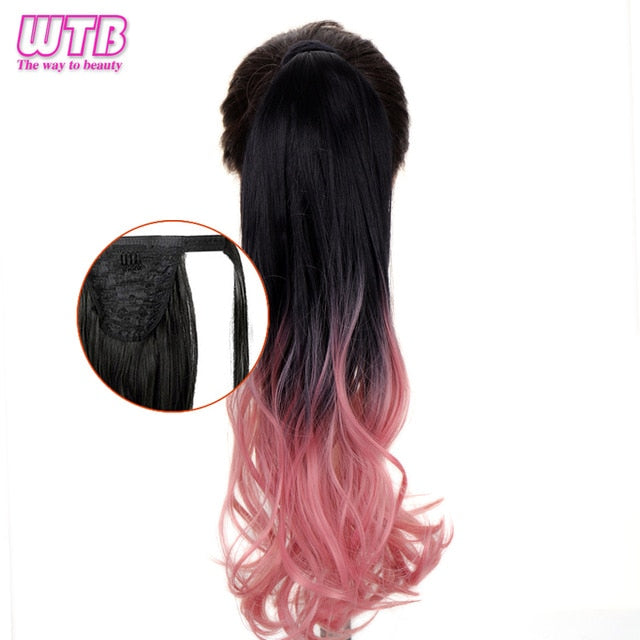 WTB 22" Long Wavy Wrap Around Clip In Ponytail Hair Extension