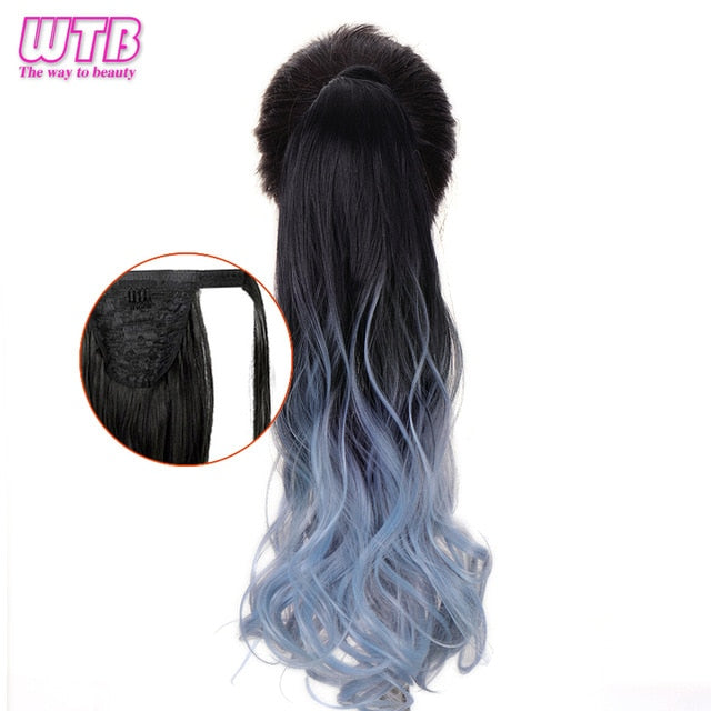 WTB 22" Long Wavy Wrap Around Clip In Ponytail Hair Extension