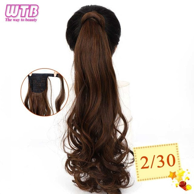 WTB 22" Long Wavy Wrap Around Clip In Ponytail Hair Extension