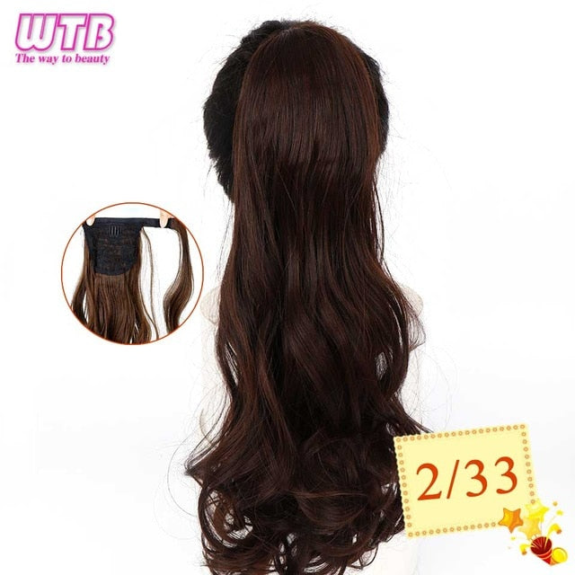 WTB 22" Long Wavy Wrap Around Clip In Ponytail Hair Extension