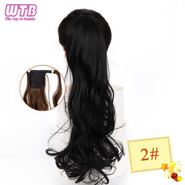 WTB 22" Long Wavy Wrap Around Clip In Ponytail Hair Extension