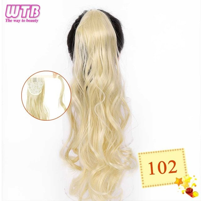 WTB 22" Long Wavy Wrap Around Clip In Ponytail Hair Extension