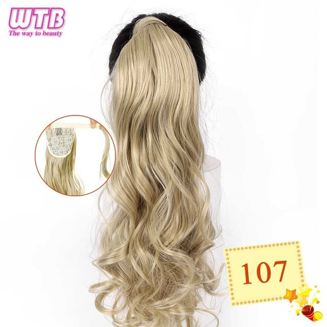 WTB 22" Long Wavy Wrap Around Clip In Ponytail Hair Extension