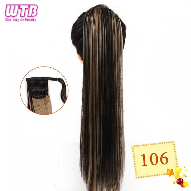 WTB 22" Long Wavy Wrap Around Clip In Ponytail Hair Extension