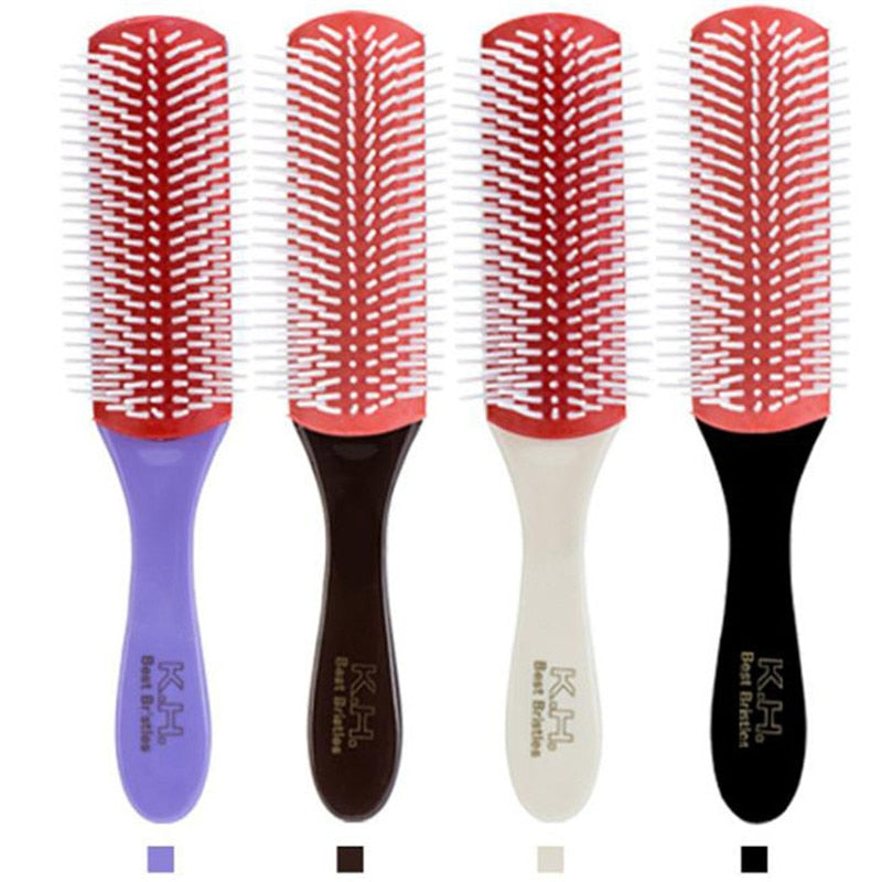 20.5cm Length Anti-static 9 Rows Hair Brush Handcraft Hairbrush